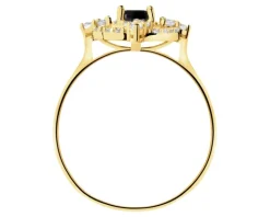 Złoty pierścionek z cyrkoniami