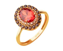 Złoty pierścionek z cyrkoniami