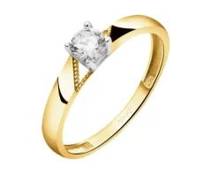 Złoty pierścionek z cyrkonią