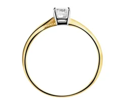 Złoty pierścionek z cyrkonią