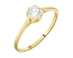Złoty pierścionek z cyrkonią