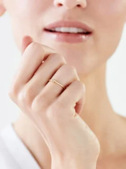 Złoty pierścionek z cyrkoniami - serce