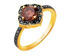 Złoty pierścionek z cyrkoniami