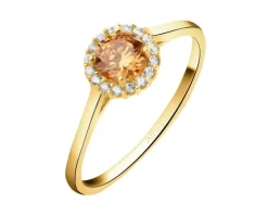 Złoty pierścionek z cyrkoniami