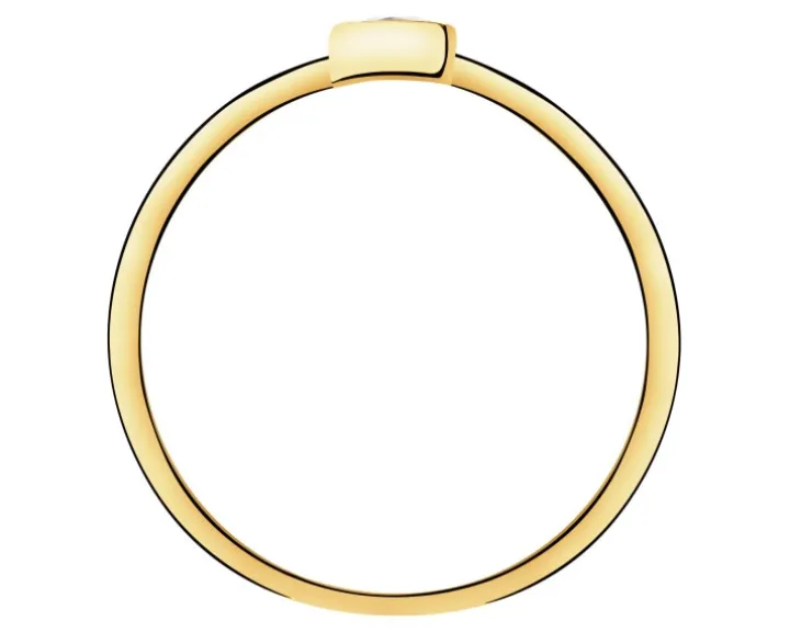 Złoty pierścionek z cyrkonią