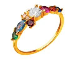 Złoty pierścionek z cyrkoniami