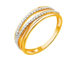 Złoty pierścionek z cyrkoniami