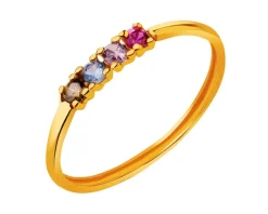 Złoty pierścionek z cyrkoniami