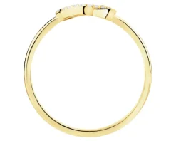 Złoty pierścionek z cyrkoniami - serca