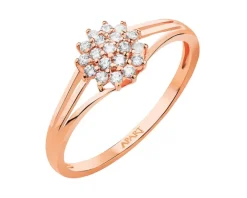 Złoty pierścionek z cyrkoniami
