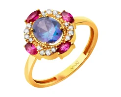 Złoty pierścionek z cyrkoniami