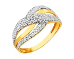 Złoty pierścionek z cyrkoniami