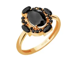 Złoty pierścionek z cyrkoniami