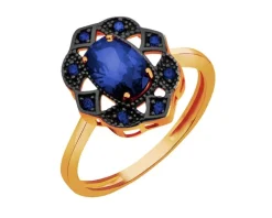 Złoty pierścionek z cyrkoniami