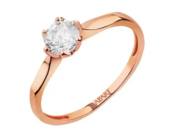 Złoty pierścionek z cyrkonią