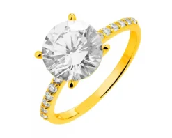 Złoty pierścionek z cyrkoniami