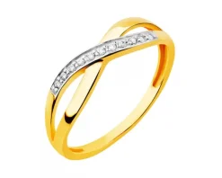 Złoty pierścionek z cyrkoniami