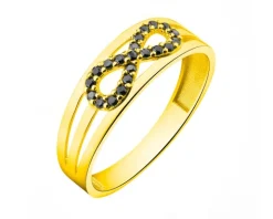 Złoty pierścionek z cyrkoniami - nieskończoność