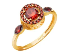 Złoty pierścionek z cyrkoniami