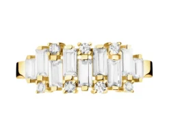 Złoty pierścionek z cyrkoniami