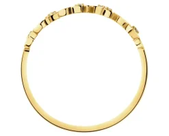 Złoty pierścionek z cyrkoniami - kwiaty