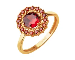 Złoty pierścionek z cyrkoniami