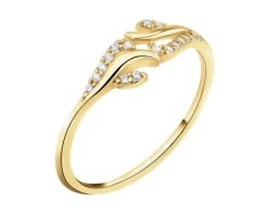 Złoty pierścionek z cyrkoniami
