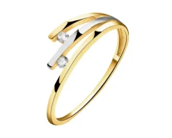 Złoty pierścionek z cyrkoniami