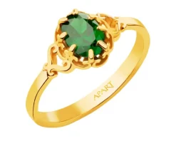 Złoty pierścionek z cyrkonią