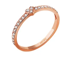 Złoty pierścionek z cyrkoniami - serce