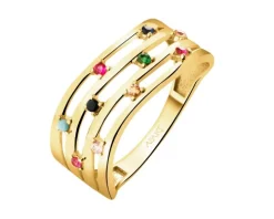 Złoty pierścionek z cyrkoniami