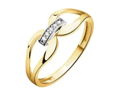 Złoty pierścionek z cyrkoniami
