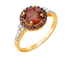 Złoty pierścionek z cyrkoniami