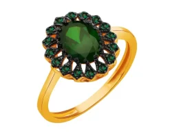 Złoty pierścionek z cyrkoniami