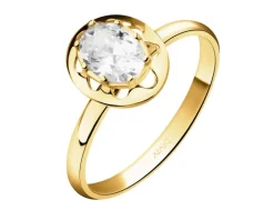 Złoty pierścionek z cyrkonią