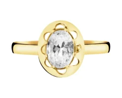 Złoty pierścionek z cyrkonią