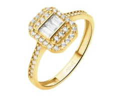 Złoty pierścionek z cyrkoniami
