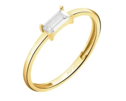 Złoty pierścionek z cyrkonią