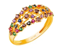 Złoty pierścionek z cyrkoniami