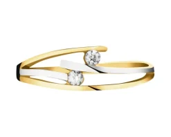 Złoty pierścionek z cyrkoniami