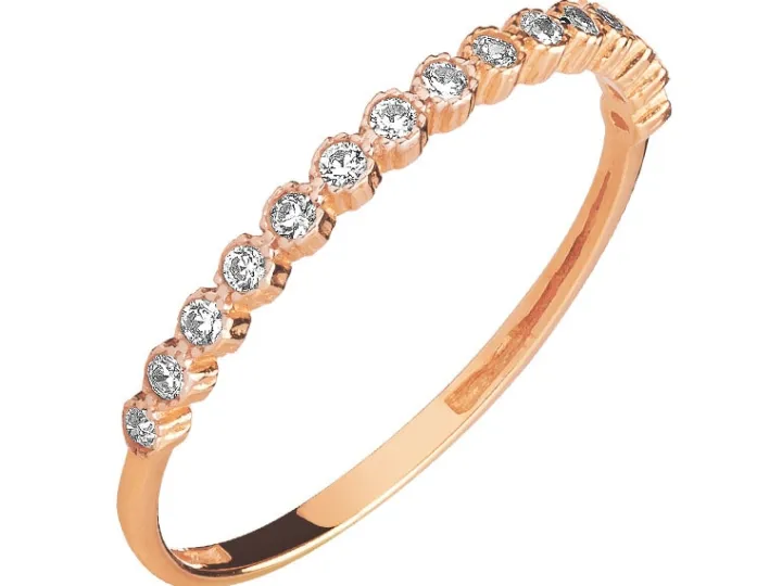 Złoty pierścionek z cyrkoniami