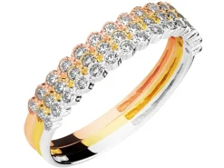 Złoty pierścionek z cyrkoniami