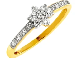 Złoty pierścionek z cyrkoniami