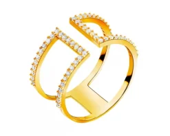 Złoty pierścionek z cyrkoniami