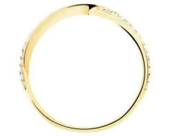 Złoty pierścionek z cyrkoniami