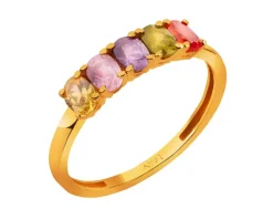 Złoty pierścionek z cyrkoniami