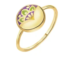 Złoty pierścionek z emalią