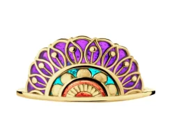 Złoty pierścionek z emalią