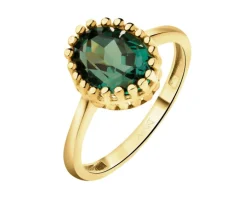 Złoty pierścionek z korundem syntetycznym