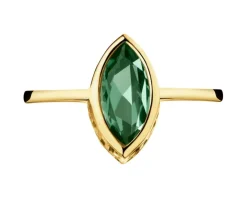 Złoty pierścionek z korundem syntetycznym